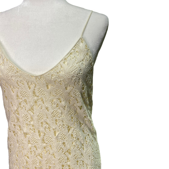 BLAQUE LABEL for Revolve | sz S Women's Ivory Lace Lined Sleeveless Mini Dress - Picture 4 of 8
